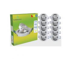 LOT DE 10 SPOT LED ENCASTRABLE ORIENTABLE 5W eq. 50W, BLANC CHAUD ref.64853000