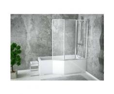 Baignoire asymétrique INTEGRA 150/170 cm x 75 cm + pare baignoire - Angle: Droit - Dimensions: