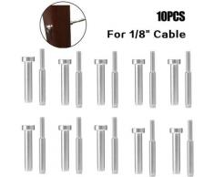 10Pcs En Acier Inoxydable Invisible Recepteur Goujon Swage Fin Montage Des Cables Filete Borne