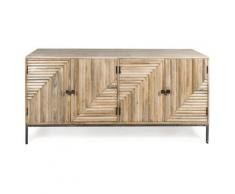 Buffet contemporain en bois massif, 4 portes - Manguier