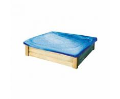 Bac à sable bois Tom 150 x 150 cm avec bâche et tapis de protection