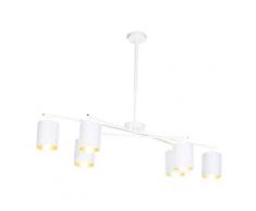 Lampe à suspension Moderne blanche réglable - Pianeti Qazqa Moderne Luminaire interieur Cylindre /
