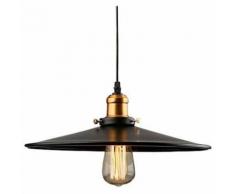 36cm Rétro Lustre Suspension Industrielle E27 Douille Noir Plafonnier Lampe Suspendue