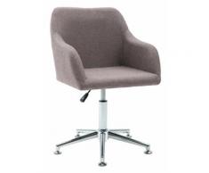 Topdeal Chaise pivotante de bureau Taupe Tissu