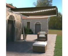 Auvent automatique capteur de vent et LED 400x350 cm Anthracite