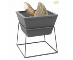 Brasero de jardin carré PESTAK en acier avec ou sans couvercle - Avec couvercle