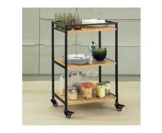 Sobuy - Chariot de Service Desserte de Cuisine à roulettes Meuble de Rangement Chariot de Cuisine
