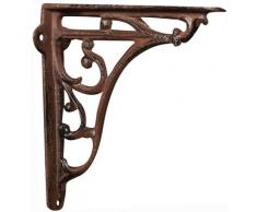 Etagère murale en fonte L18.5xP4.5xH18.5 cm, finition antirouille antique