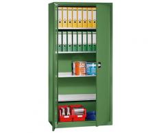 EUROKRAFT Armoire d'atelier - h x l x p 1950 x 950 x 500 mm, 4 tablettes - vert réséda RAL 6011