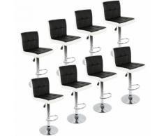 8*Tabouret de bar Réglable et Adjustable pour Bar Comptoir ou Cuisine Noir