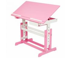 Bureau enfant meuble réglable en hauteur et inclinable rose - Rose