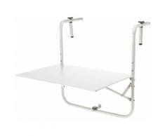 Spetebo - Table de balcon en métal 60x43 cm - AMBIANCE - couleur : blanc
