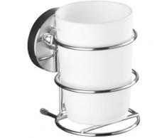 Porte brosse à dent Milazzo, gobelet salle de bain mural, Vacuum-Loc® fixation sans perçage,