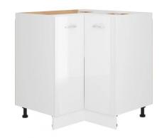 Armoire d'angle Blanc brillant 75,5x75,5x80,5 cm Aggloméré