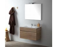 Meuble De Salle De Bain Suspendu 80 Cm En Chêne Well Sole