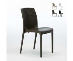 20 Chaises de Jardin en Poly-rotin BOHEME Grand Soleil café bar restaurant | Marron