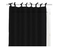 Voilage en coton avec nouettes 140x240 cm PANAMA noir - Noir
