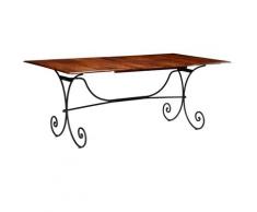 Topdeal VDTD11597_FR Table de salle à manger Bois et finition en Sesham 200x100x76cm