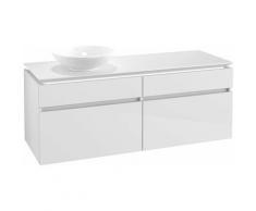Meuble sous-lavabo Villeroy & Boch Legato B132, 1400x550x500mm, lavabo à gauche, éclairage LED,