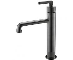 Robinet mitigeur lavabo haut Gun métal - Hevelius