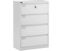 Helloshop26 - Meuble de classement suspendu 132 cm 4 tiroirs acier