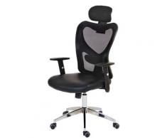 HHG - Fauteuil de bureau américain Atlanta XXL, charge 150kg, similicuir ~ noir