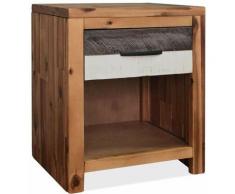 Table de nuit chevet commode armoire meuble chambre 40 x 30 x 48 cm bois d'acacia massif - Bois