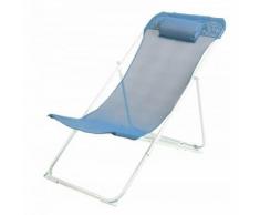 Chilienne Pliable et Réglable Bleu/Blanc 52 x 81 x 77 cm