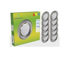 Lot de 20 Spot Led Encastrable Complete Alu Brossé Lumière Blanc Chaud 5W eq.50W ref.763