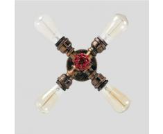 Lampe Rustique de Plafond de Tube Industrielle Plafonnier Conduit d'eau Luminaire