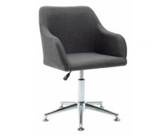 Topdeal Chaise pivotante de bureau Gris foncé Tissu