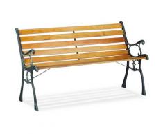 Relaxdays - Banc de jardin, 2 places, lattes en bois, fonte de fer, balcon et terrasse, HLP 73,5 x