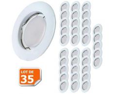 Lot de 35 Spot Led Encastrable Complete Blanc Lumière Blanc Chaud 5W eq.50W ref.267