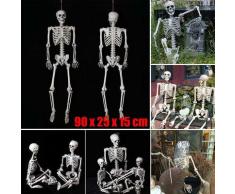 90CM Poseable Pleine Taille Réelle Squelette Humain Halloween Décoration Party Prop