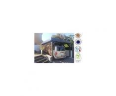 Cpbf - Abri Toit Plat, 550cmx550cm, Bois douglas Français, Carport, Auvent, Abri voiture