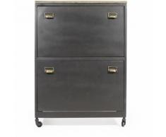 Chiffonnier industriel 2 trappes sur roulettes