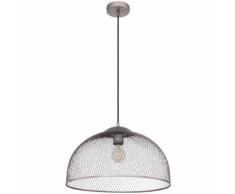 Lampe à suspension LED, design cage, chrome foncé, D 40 cm