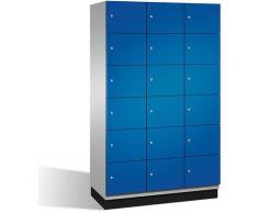 CP Armoire à casiers CAMBIO avec portes en acier - 18 casiers, largeur 1200 mm - corps