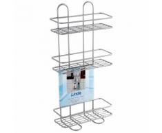 Feridras Étagère 3 tablettes rectangulaire acier chromé salle de bain douche 160009-B