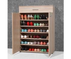 Armoire meuble à chaussures chêne sonoma avec 2 portes et 1 tiroir - Dim : L 89 x H 120 x P 37 cm