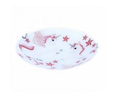 Plafonnier en verre éclairage de chambre d'enfant lampe fille licorne rose blanc Globo 40609-2