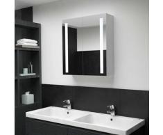 Armoire de salle de bain à miroir LED 62x14x60 cm