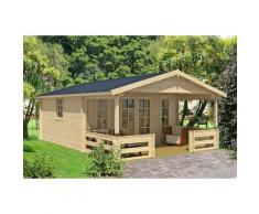 Abri de jardin Strömsund ISO Naturel Imprégné, 44 mm Épaisseur paroi 481 x 672 cm - Naturel