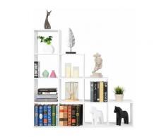 Biblioth?que blanc ?tag?re escalier Meuble escalier 10 Compartiments pour Rangement Stockage en
