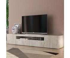 Ahd Amazing Home Design - Meuble TV design avec portes tiroirs à rabat 200cm Daiquiri Concrete L