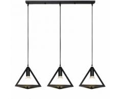 Suspension Filaire en Barre E27 Plafonnier Lustre Lampe Industrielle Noir