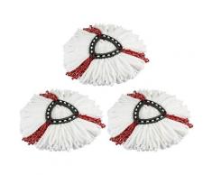 Lot de 3 Tête de Balai Serpillère 2 en 1 en Microfibre Serpillère pour Vileda Facile à essorer et à