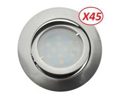 Lot de 45 Spot Led Encastrable Complete Satin Orientable lumière Blanc Neutre eq. 50W ref.895