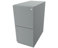 Bisley Caisson roulant Note™, avec 2 tiroirs pour DS, h x l 645 x 300 mm, argent | NW352M7FF355