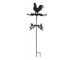 Girouette Coq Métal à planter ou à fixer. Noir. Marque : Esschert Design. Réf. : WV19 - Noir